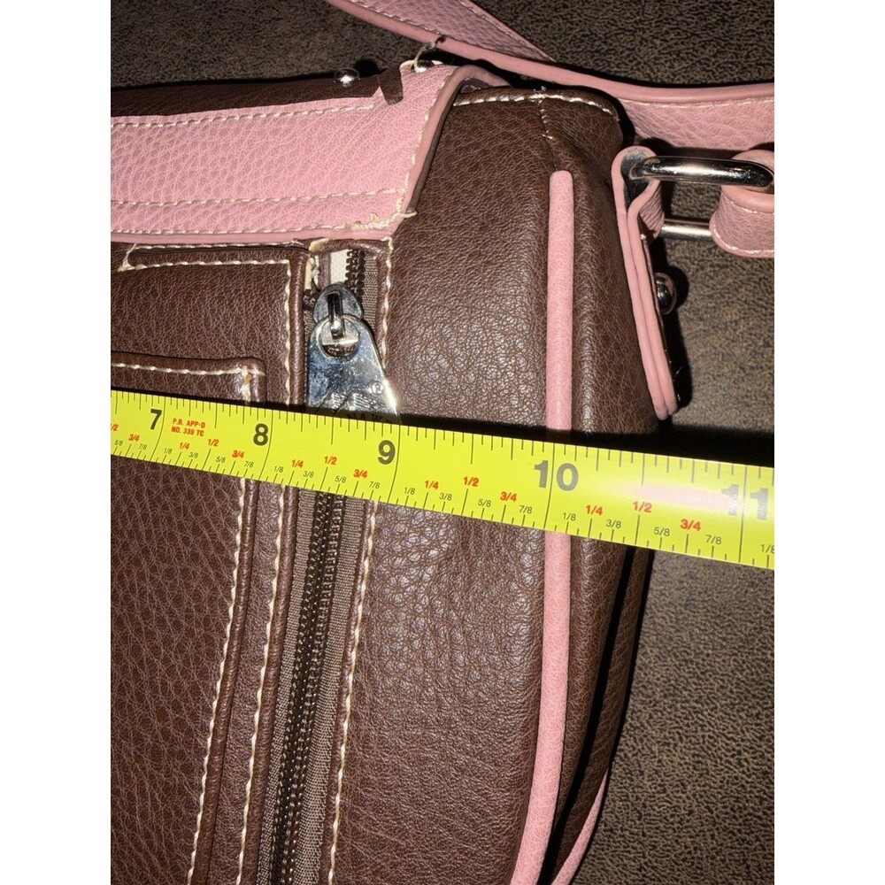 Montana West Pink Brown Western Crossbody Bag with Turquoise Accent - Picture 11 of 16